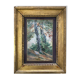 19th century watercolor painting "Trees" signed + period frame and glass