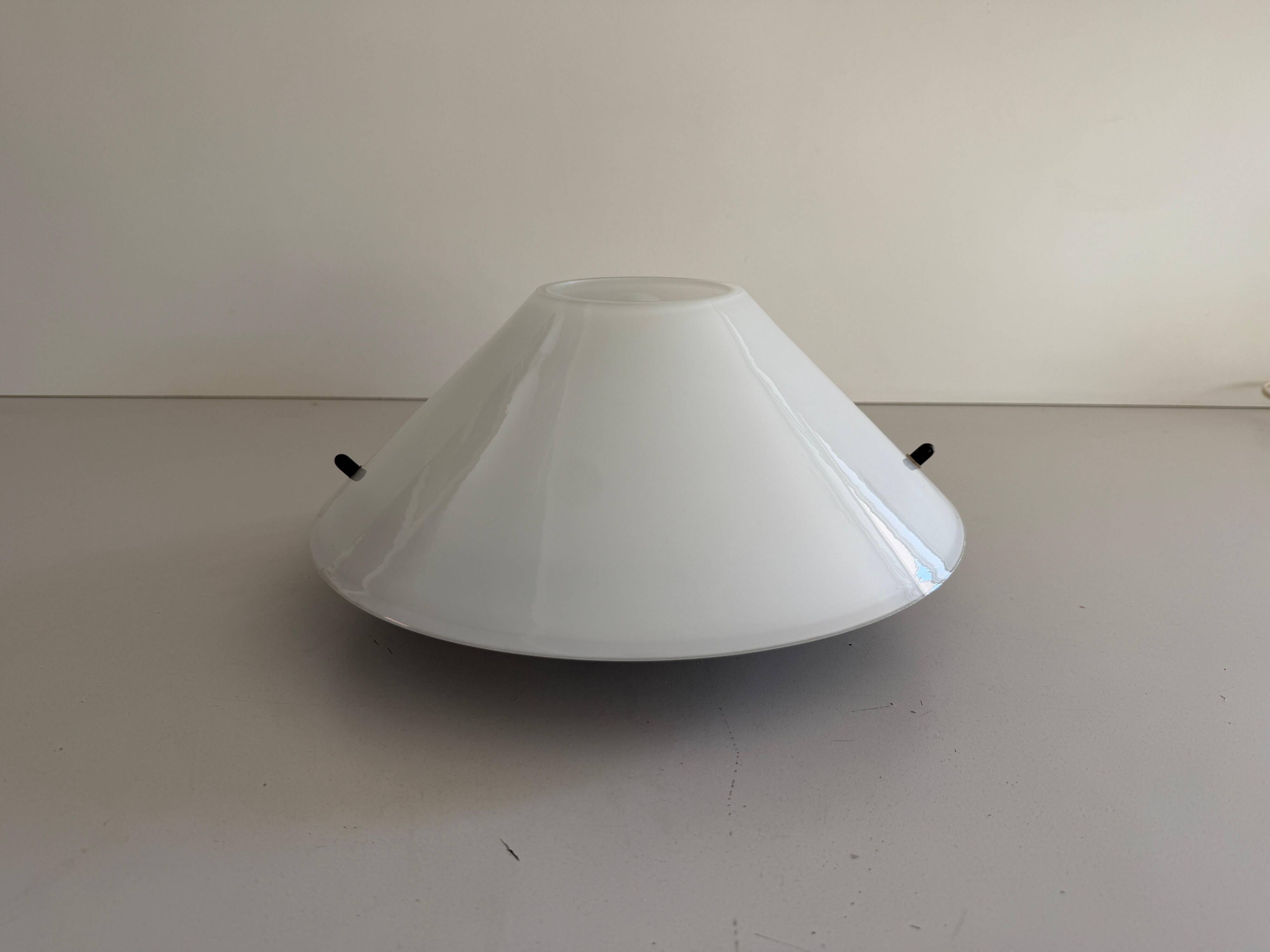 Simple opal glass wall light from the mid-century by Lamperti, 1960s, Italy.