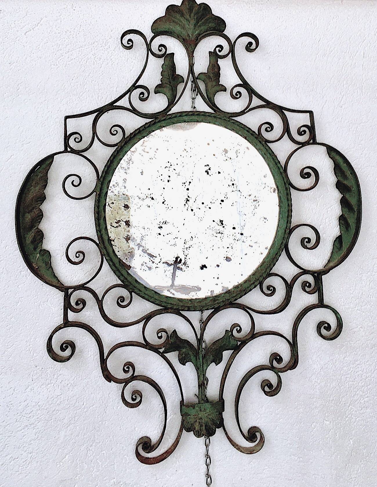 Vintage wrought iron mirror