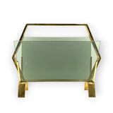 Modern brass magazine rack,  Italy 1970
