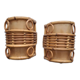 Pair of vintage bamboo sconces