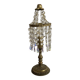 Lampe  pampilles et laiton doré  H 30 cm