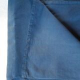 Long linen cotton tablecloth dyed in indigo