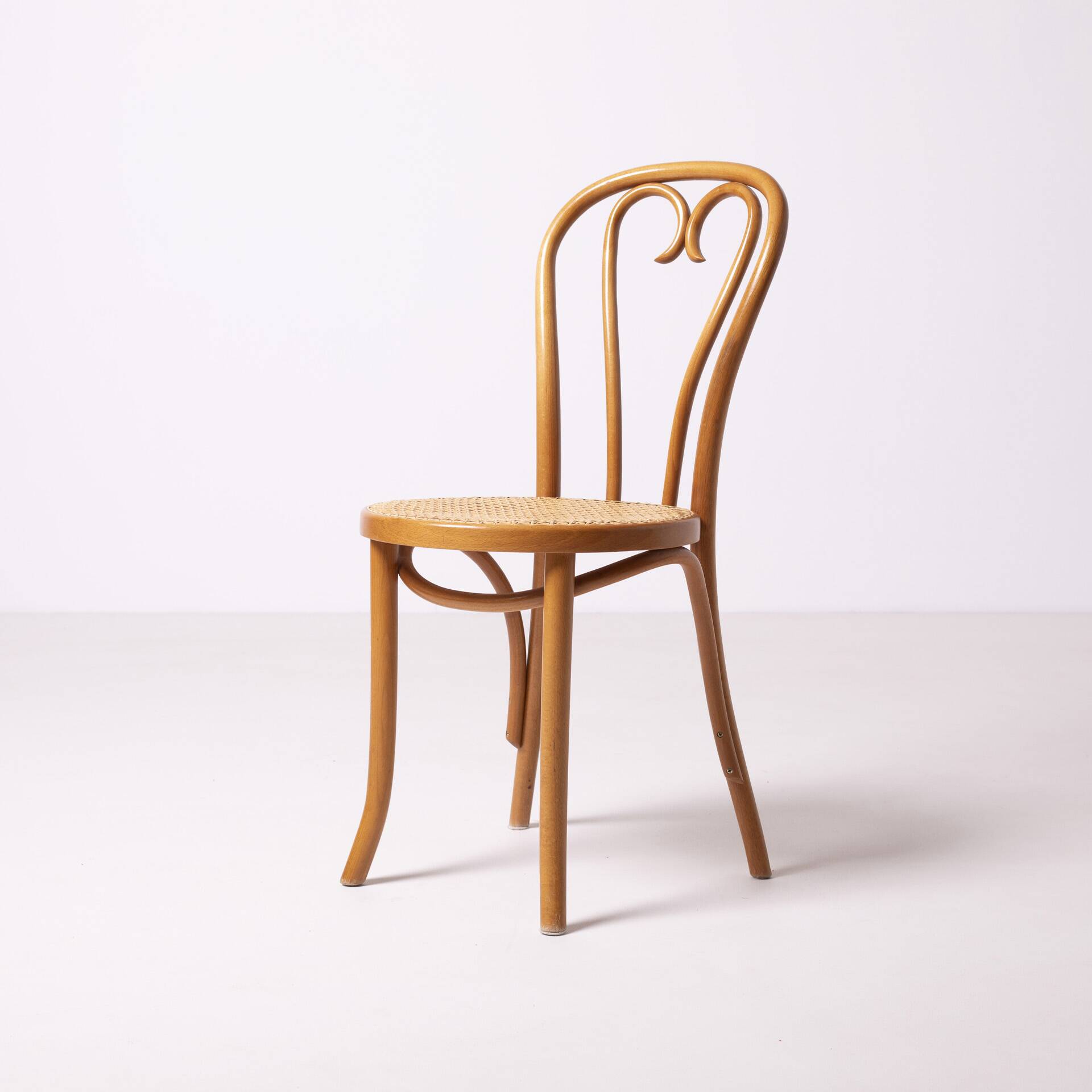 Thonet / Radomsko heart chair, set of 4, hand woven cane, Poland, circa 198