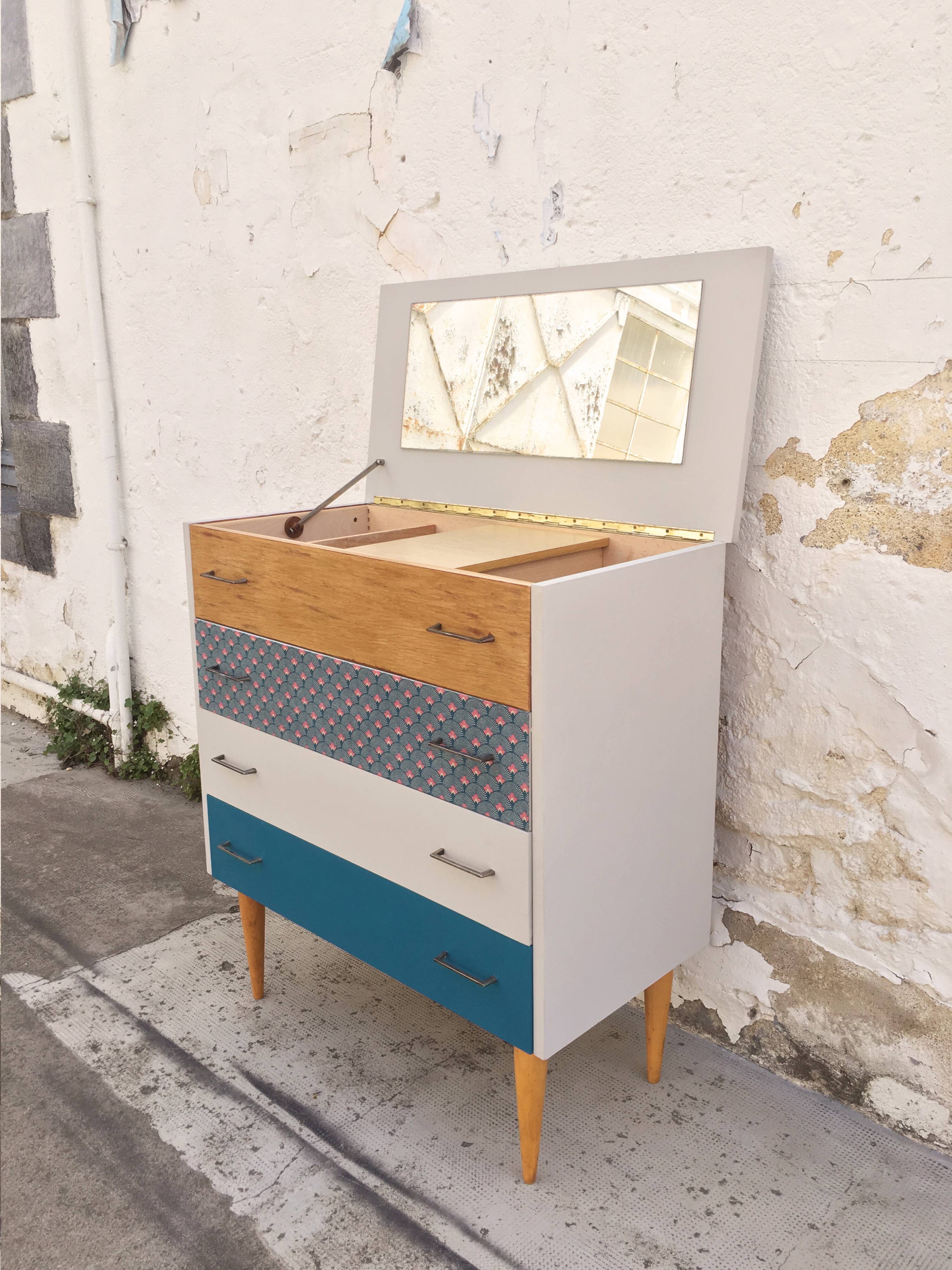 Commode coiffeuse rétro années 60