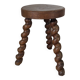 Tabouret de ferme tripode à pieds torsadés