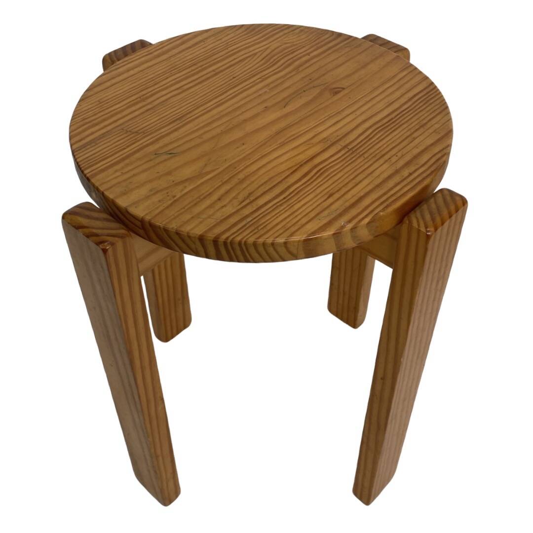 Mid century pinewood stool, minimalistic design  1960s