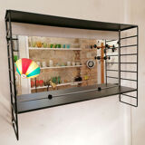 Metal string shelf, with mirror, 1960