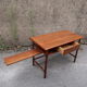 Bamboo and wooden desk with right side shelf on slide by Mc Guire 120x60