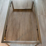 Coffee table 1970 smoked glass and metal