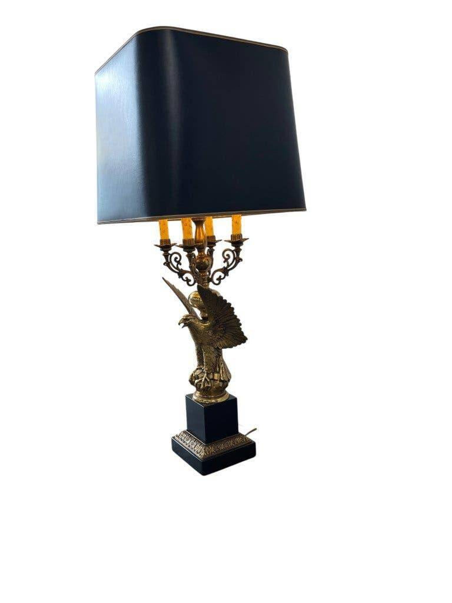 Lampe de table vintage 'dorée' xl 'eagle deknudt'