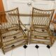 Paire de fauteuils en rotin vintage