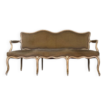 Louis XV bench in carved and painted wood, 18th century