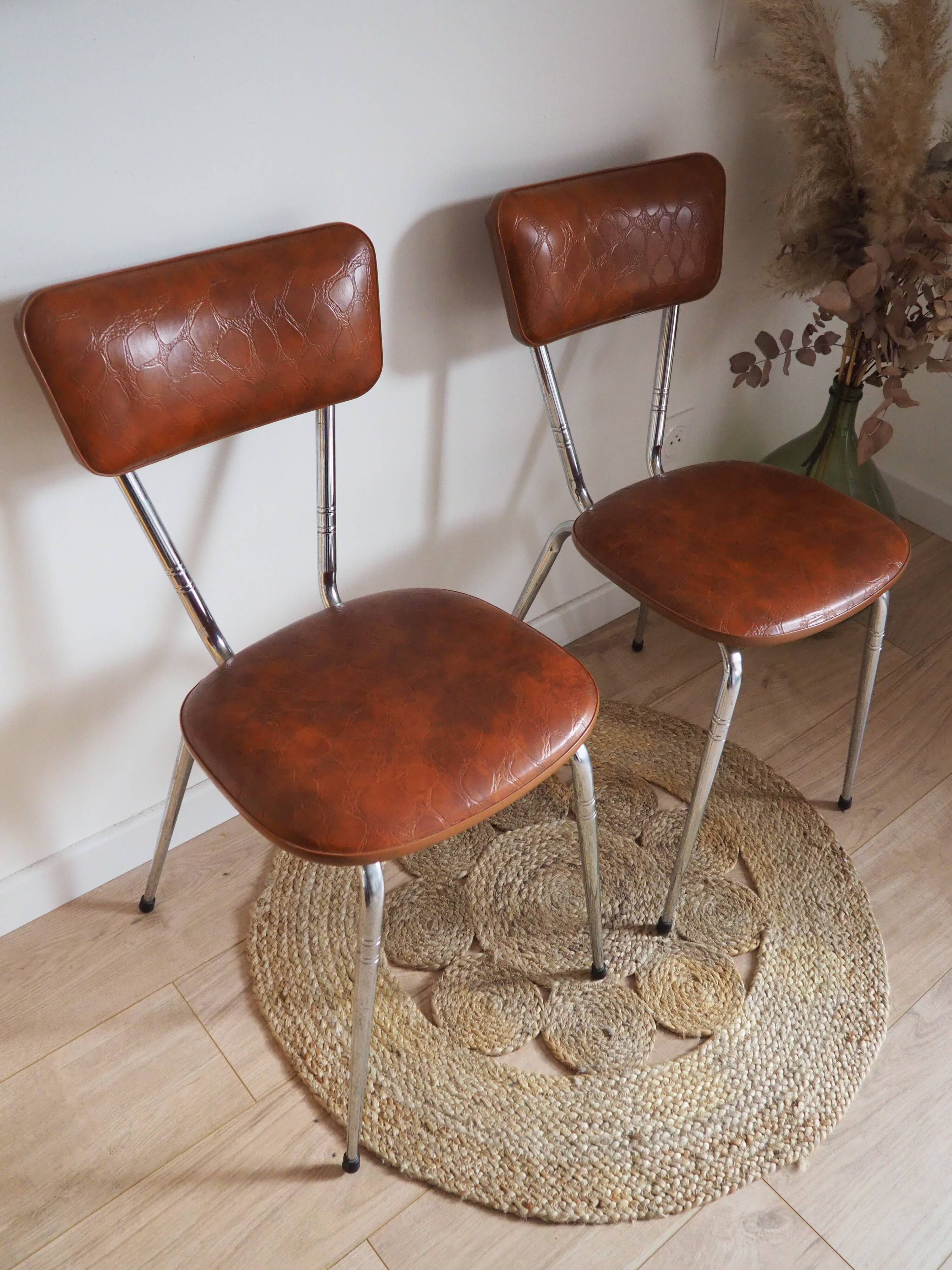 Brown faux leather chair