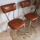 Brown faux leather chair