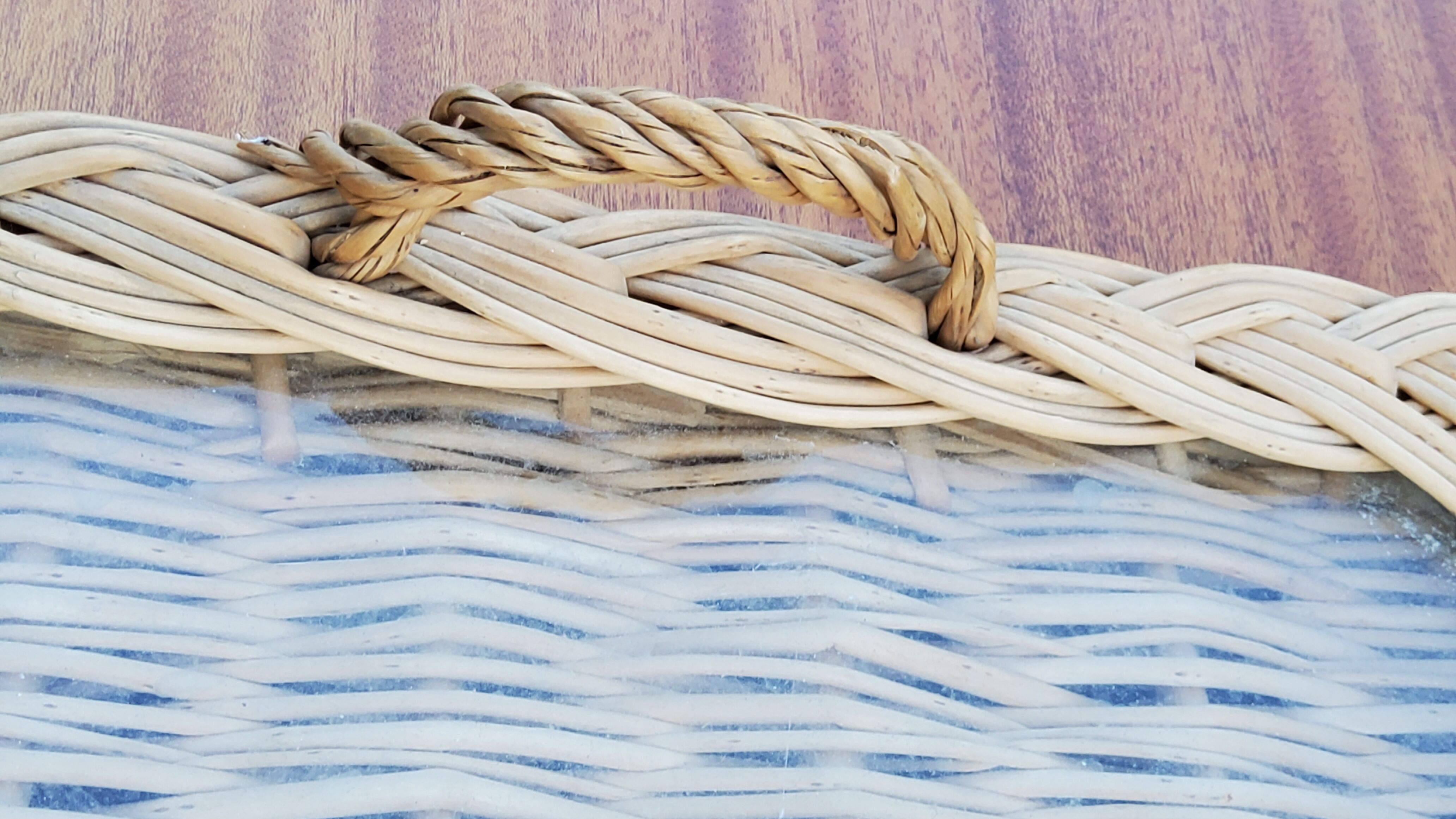 Glass and rattan top from the 70s