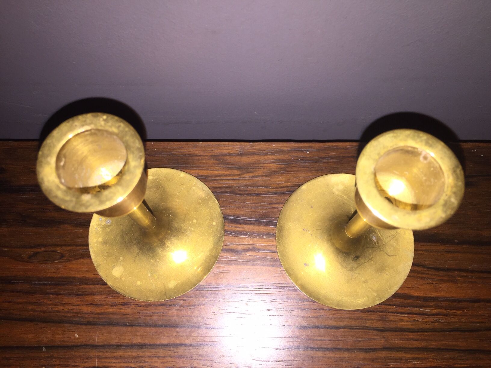 Pair of brass candlesticks