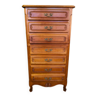 St Louis XV weekly mid-20th century in solid cherry wood, French made.