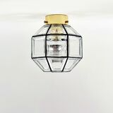 Mid-Century Glass Flush Mount/Ceiling Light from Limburg, Germany, 1960s