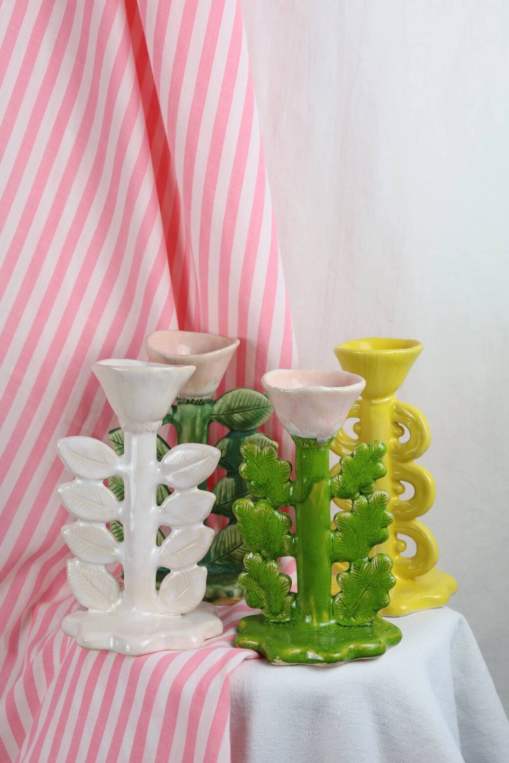 Ceramic candle holder / jewelry holder - Tulip model