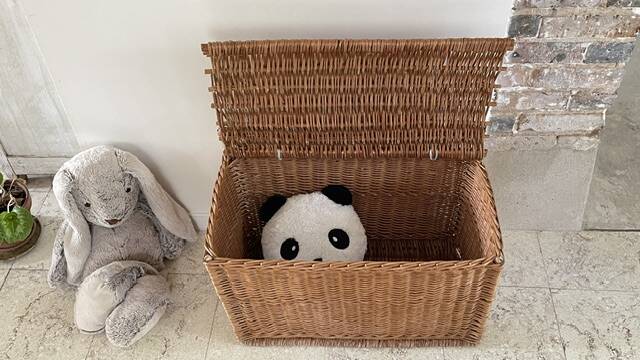 Vintage Rattan Chest Basket