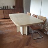 Vintage travertine dining table Roche bobois