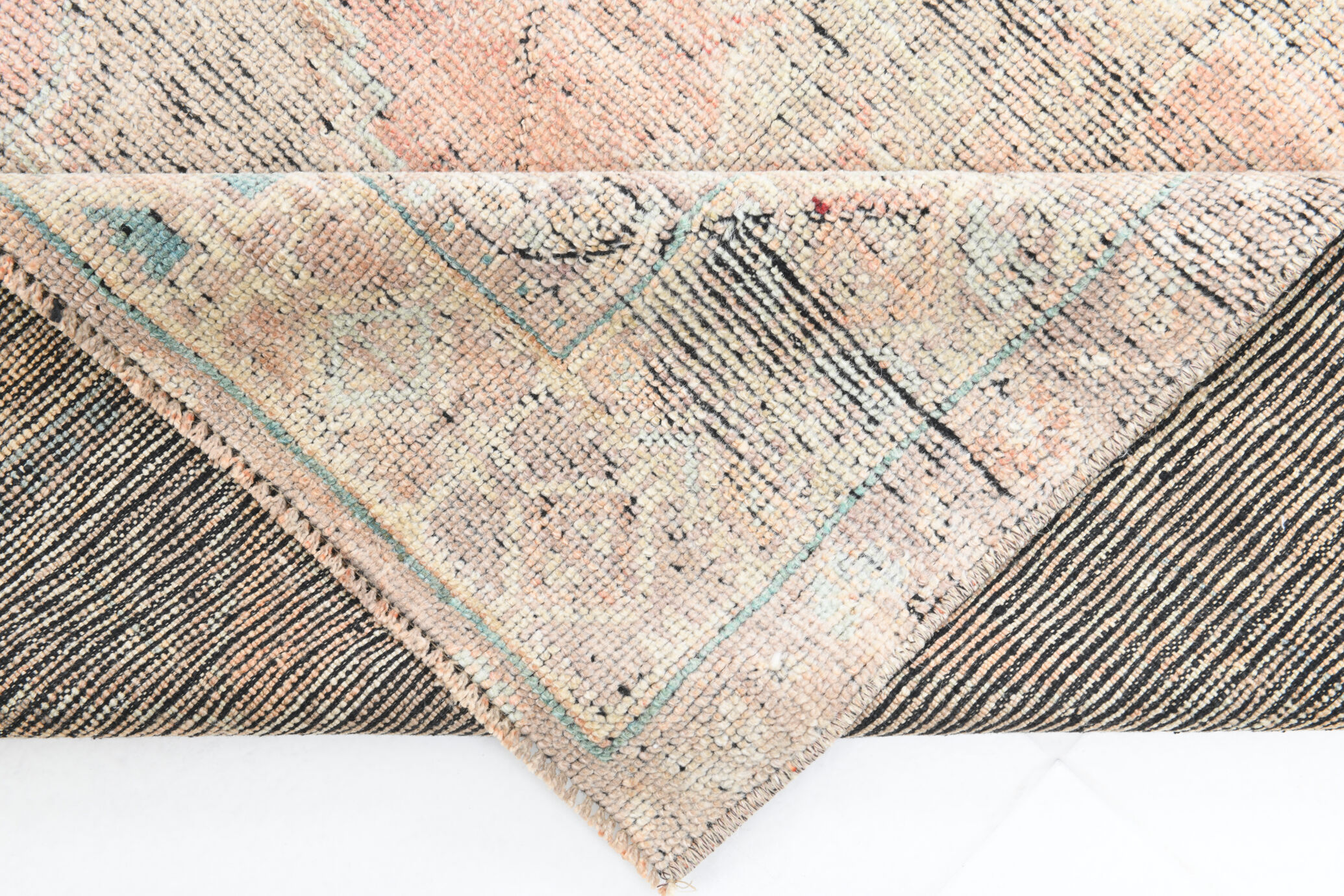 Turkish vintage area rug 221x112cm