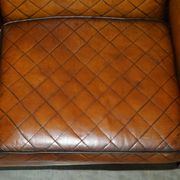 Mustang Leather Art Deco Style Sofa Fully Restored