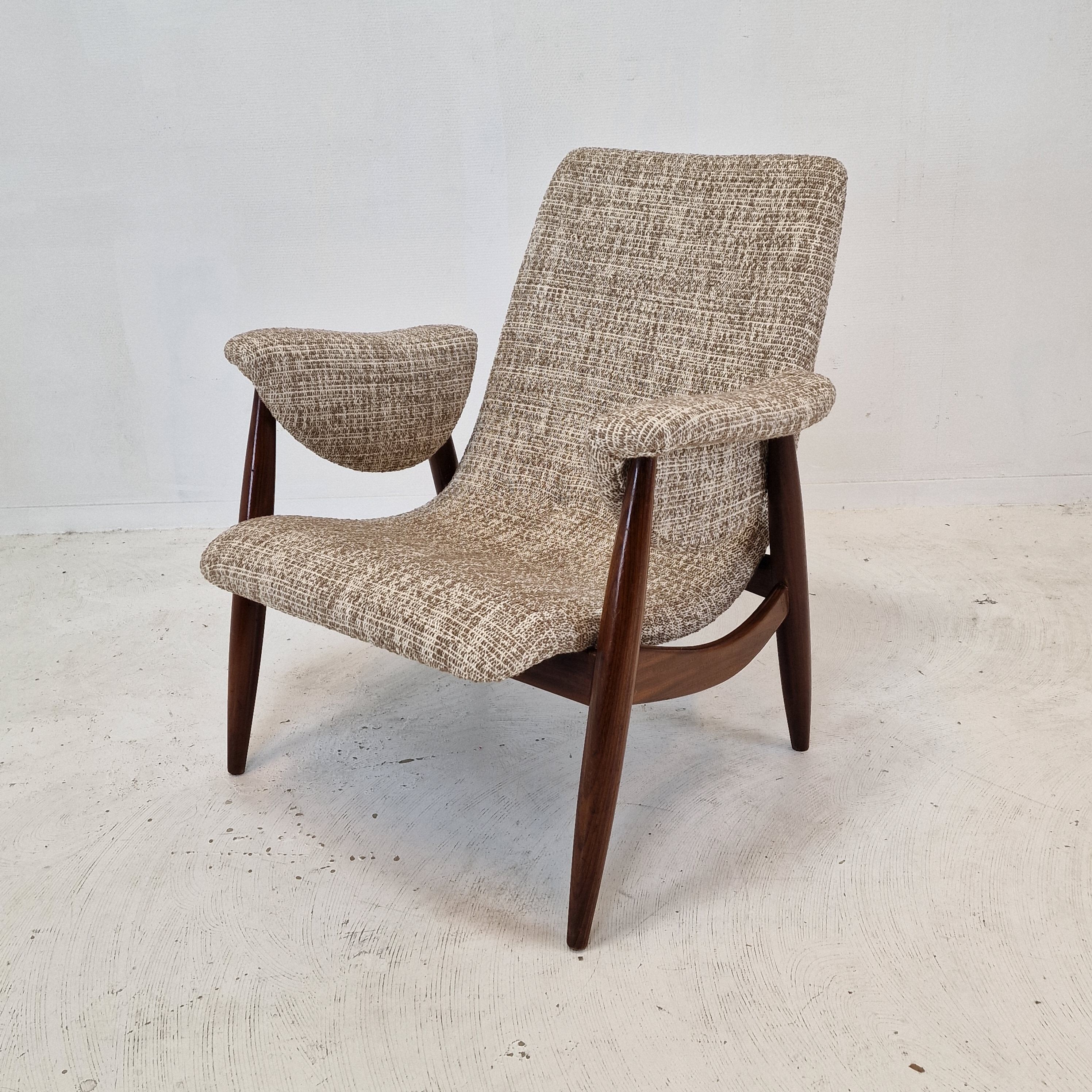 Midcentury Teak Wébé Armchair by Louis Van Teeffelen, 1960's