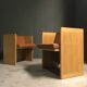 Pair of 1980's italian cubic armchairs