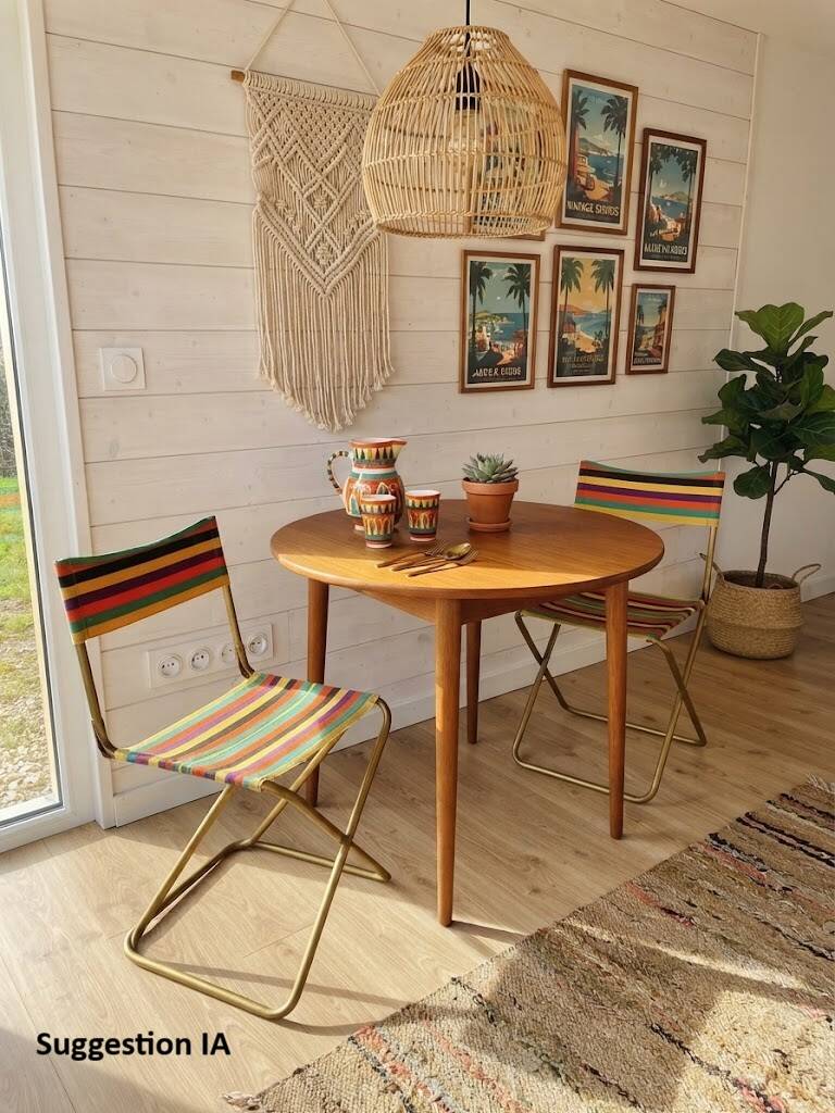 Pair of vintage Lafuma folding chairs model Chantazur Canvas 70s