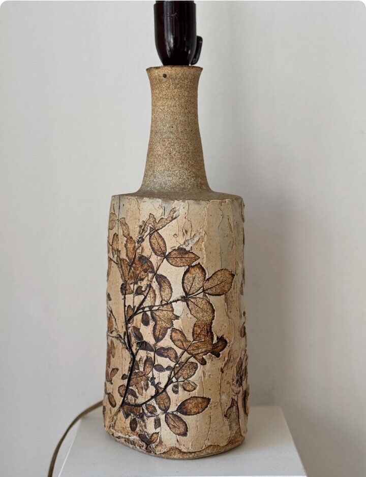 Vintage stoneware table lamp by Bodil Marie Nielsen, 1970s
