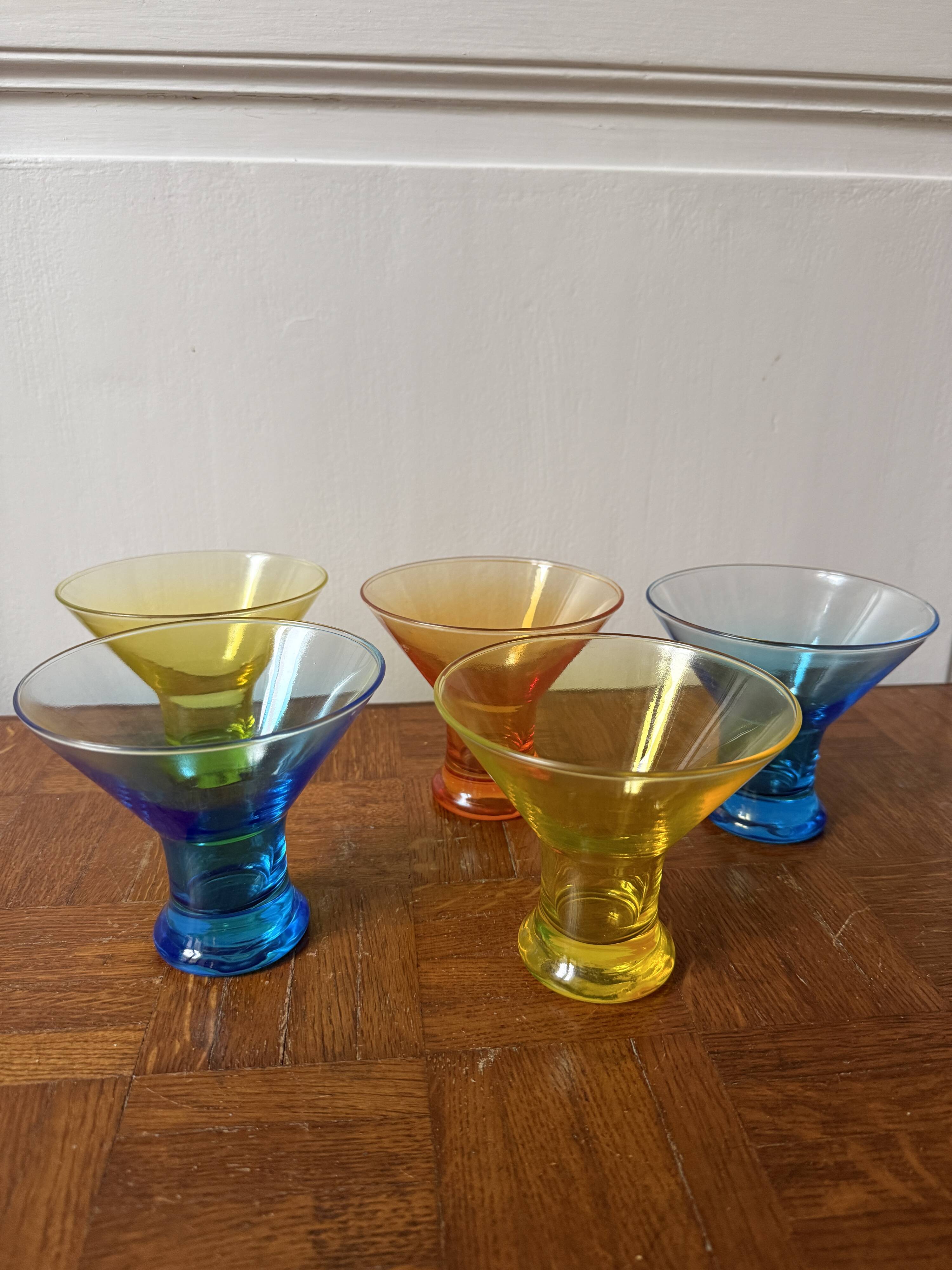 Set of 5 coloured dessert bowls Luminarc