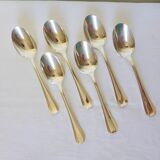 6 Christofle Art Deco Style Silver Plated Soup Spoons 2106255