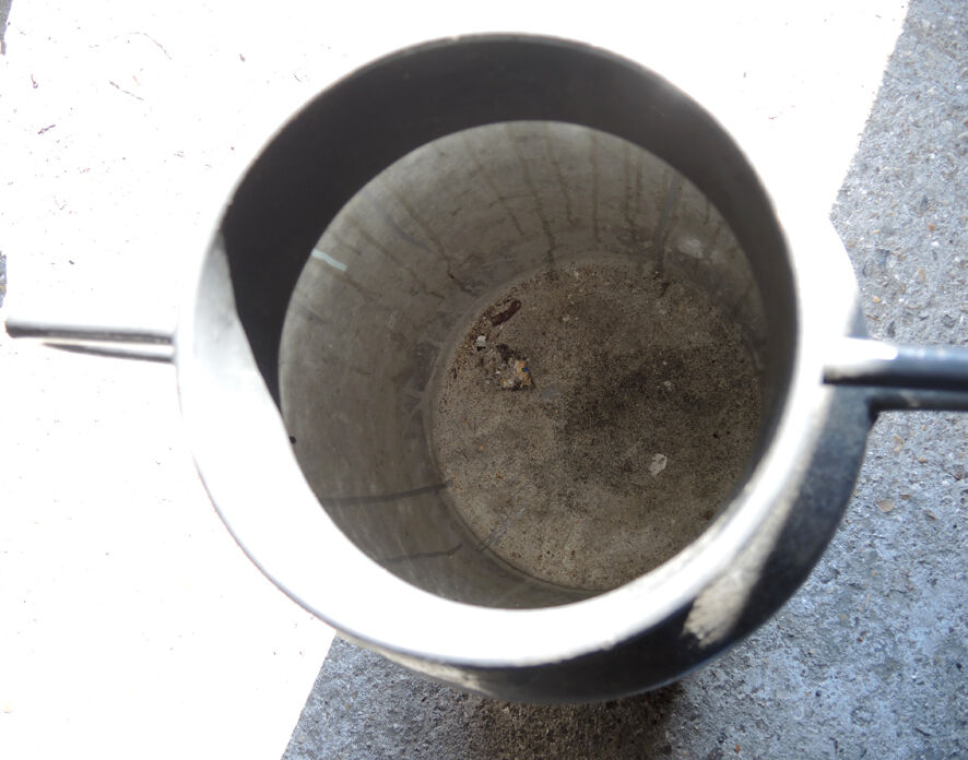 Ancient milk pot and broc in zinc paints grey