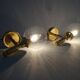 Wila wall lights set 1970s, wall lamps gold glass, indirect lighting