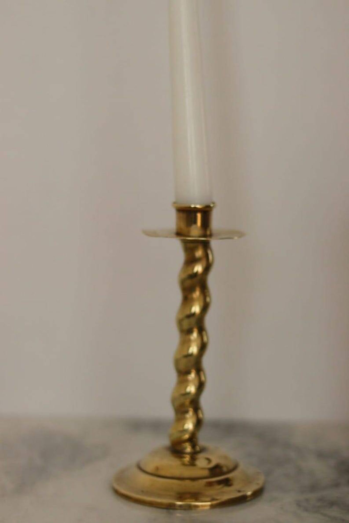 Pair of Vintage Swedish Brass Angel Candle Holders