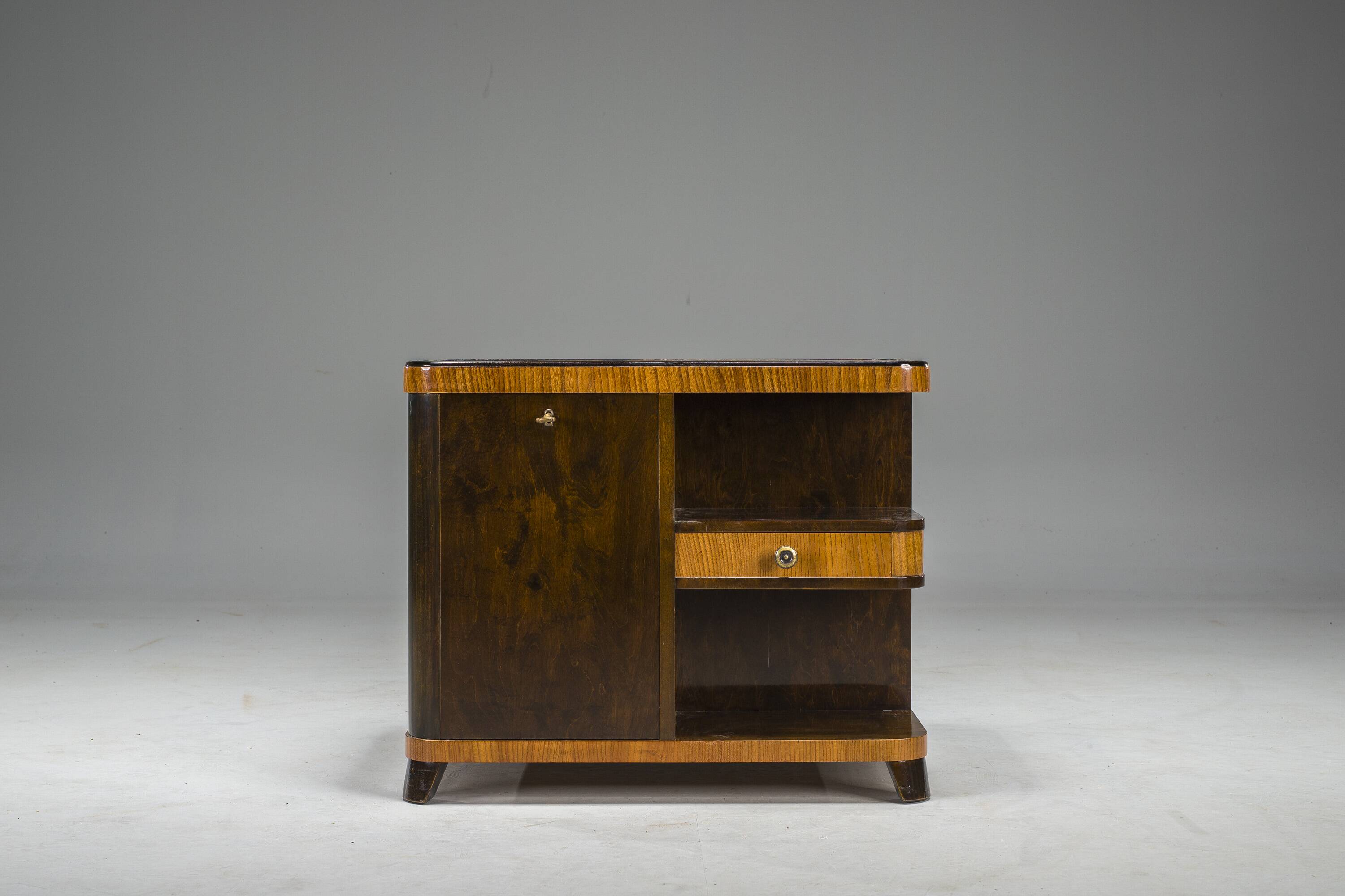 Art Deco Bar Cabinet with Inlays, 1930s