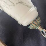 Art Deco wall light, opaline, white, marbled