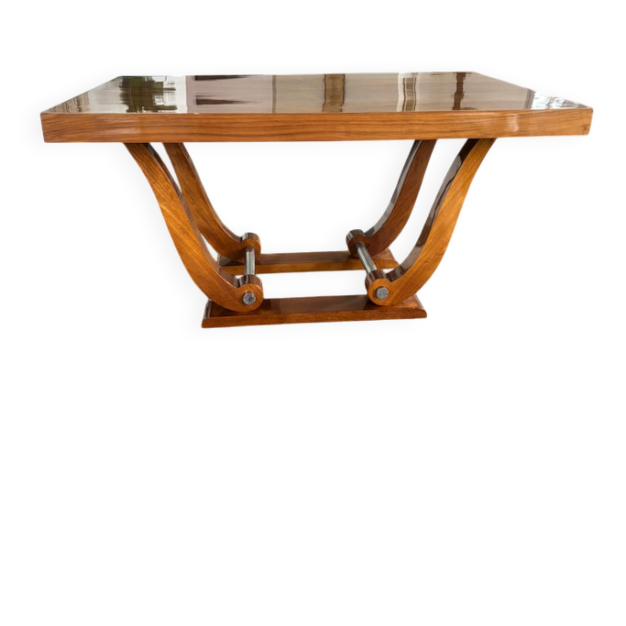 Table Art Déco en loupe d’orme – Années 1930 – Très bel état