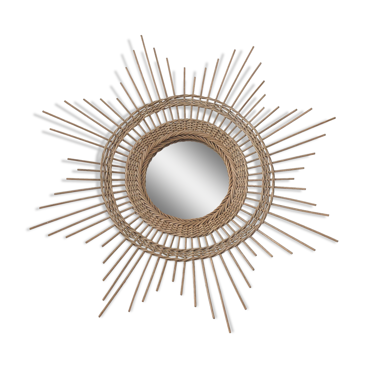 Rattan sun mirror 44cm