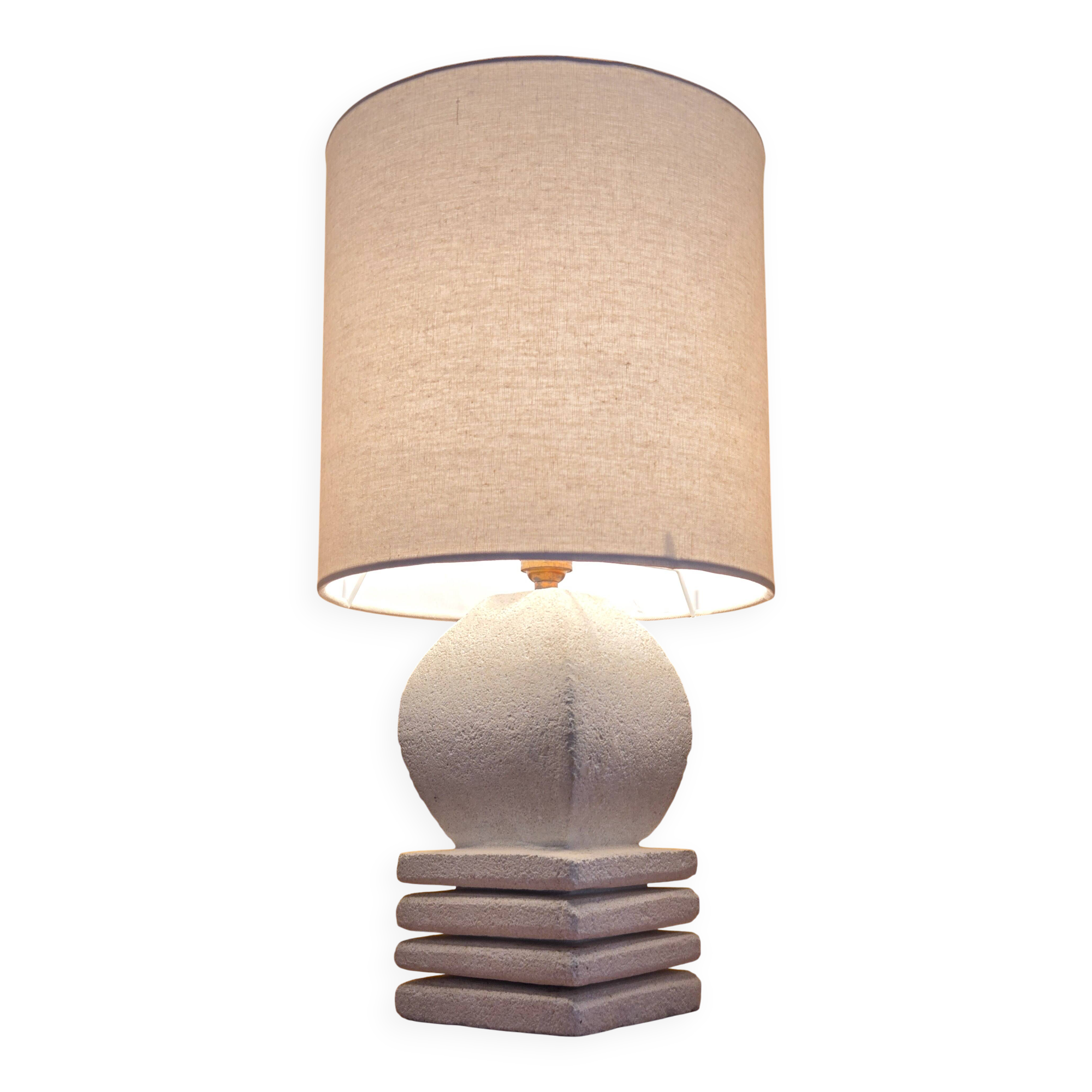 Solid stone lamp and lampshade - design DLG Albert Tormos