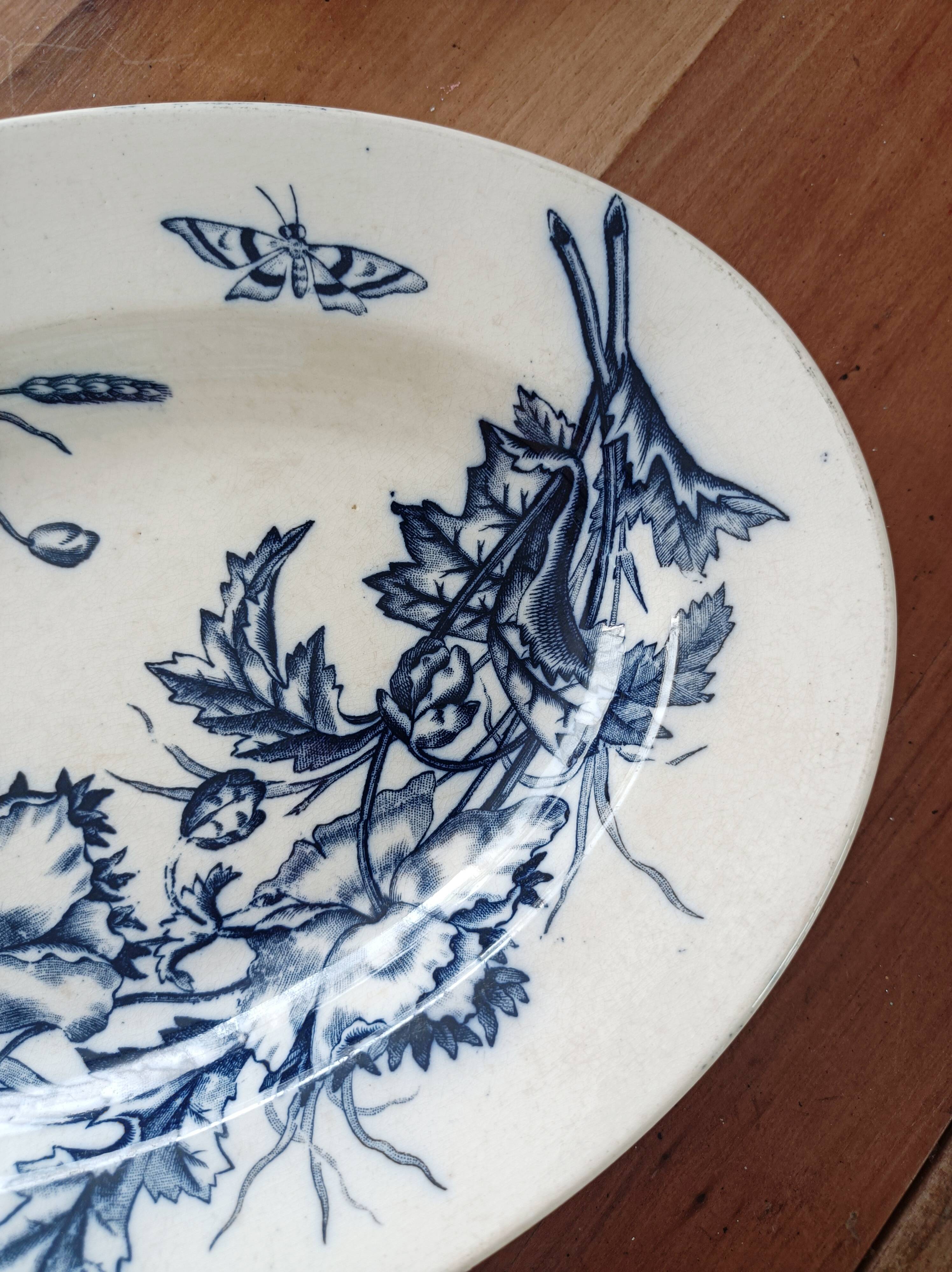 Oval iron earth dish BFK, Flora