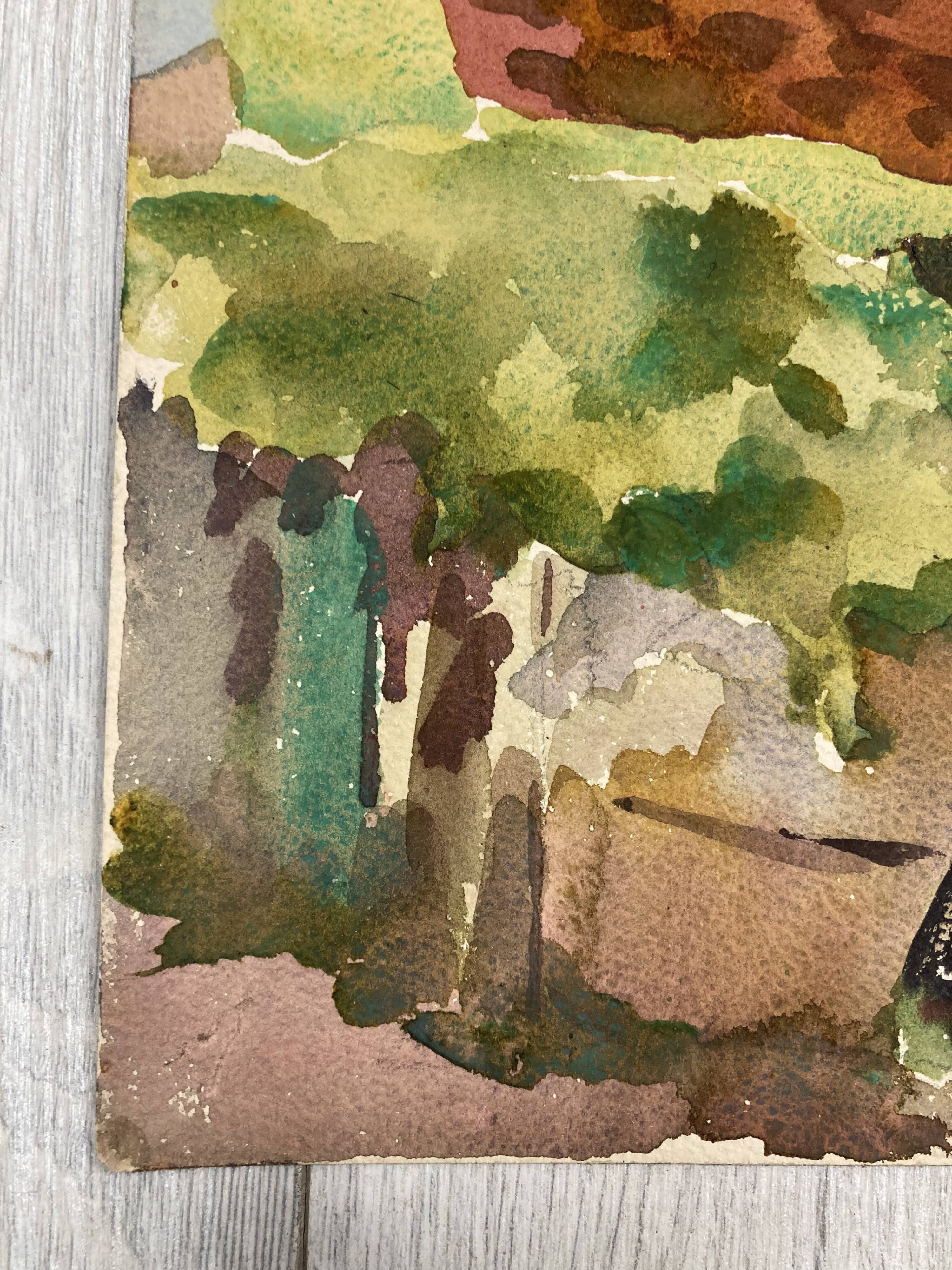 Watercolor Vintage Chateau