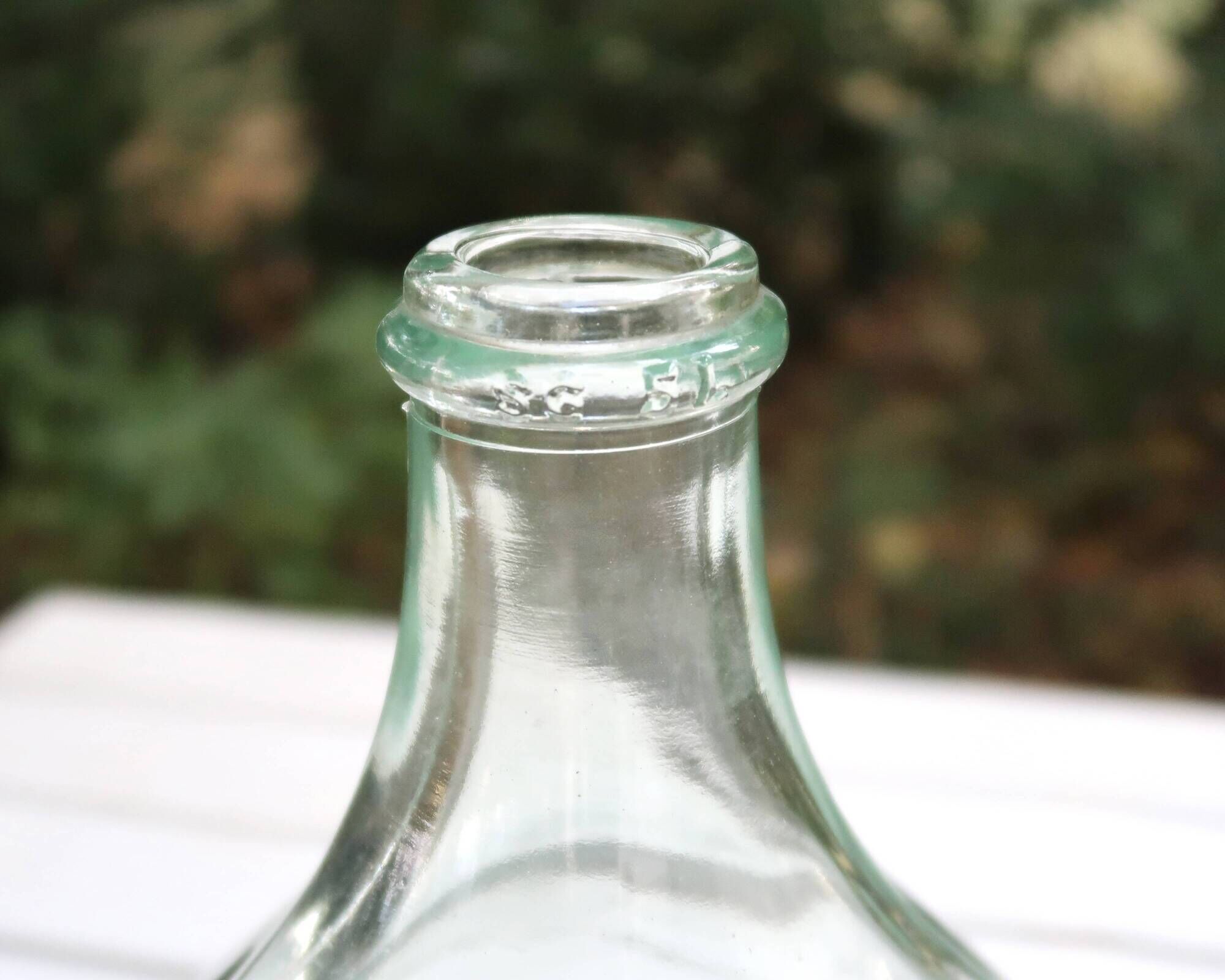 Small transparent glass demijohn 5L, 1950s
