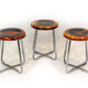 Ensemble de 3 tabourets en acier tubulaire chromé Bauhaus par Robert Slezak, années 1930
