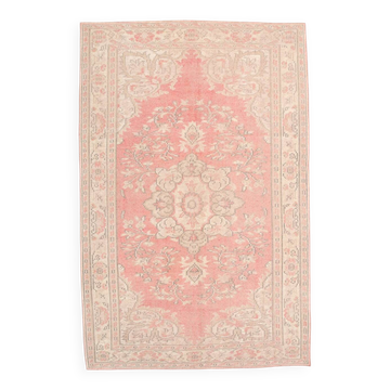 Soft Red & Beige Entryway Handmade Vintage Rug, 170x261 Cm