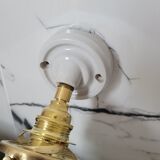 Glass and porcelain flower wall lamp