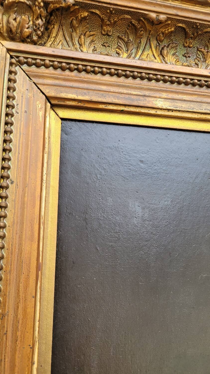 Oil on Canvas Portrait Painting of a Woman Framed 19th Century Signed