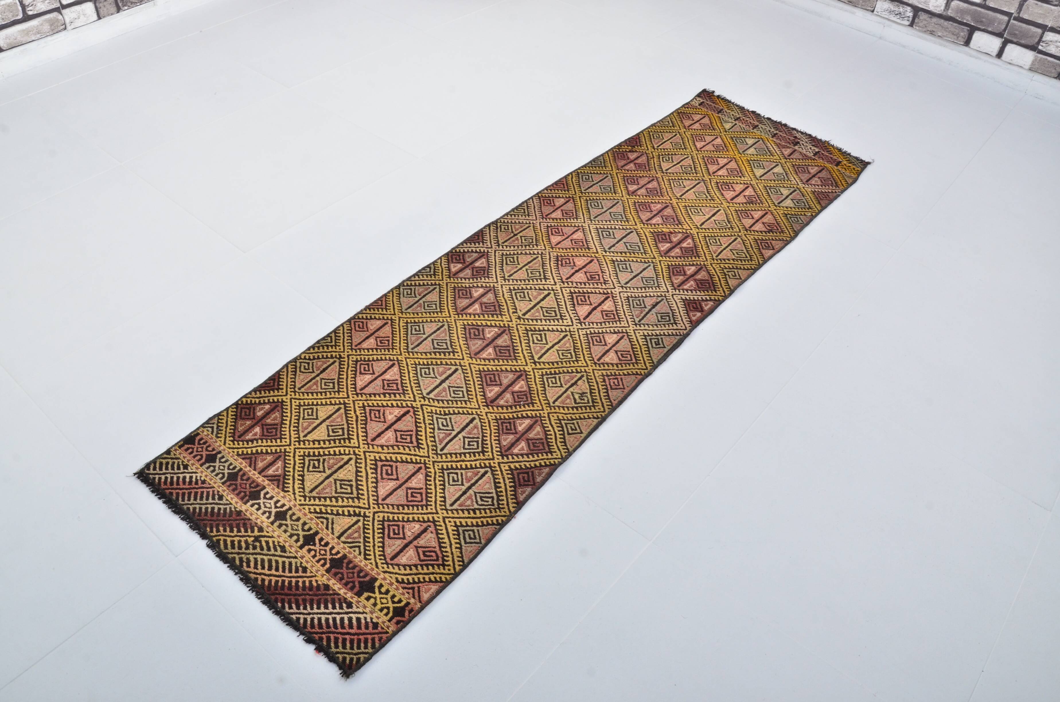 Anatolian Floral Vintage Kilim Runner sku 3397